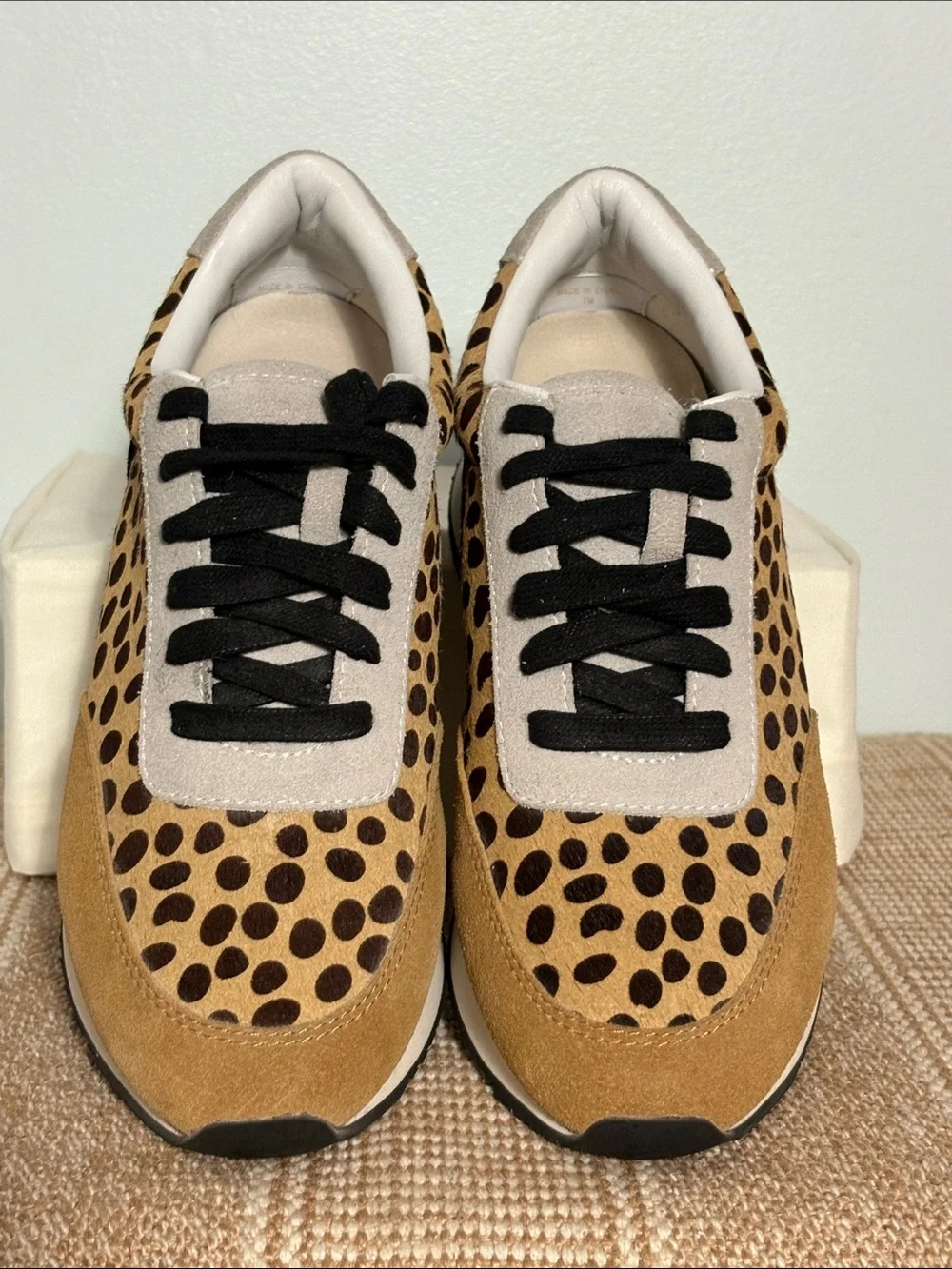 Women’s Loeffler Randall Rio Leopard Print Sneakers, Calf Hair Panels & Suede